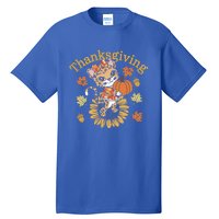 Cute Leopard Thanksgiving Pumpkin Autumn Fall Leopard Gift Tall T-Shirt