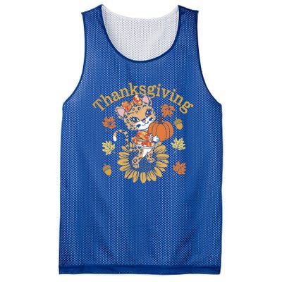 Cute Leopard Thanksgiving Pumpkin Autumn Fall Leopard Gift Mesh Reversible Basketball Jersey Tank