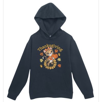 Cute Leopard Thanksgiving Pumpkin Autumn Fall Leopard Gift Urban Pullover Hoodie