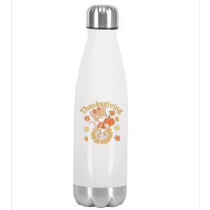 Cute Leopard Thanksgiving Pumpkin Autumn Fall Leopard Gift Stainless Steel Insulated Water Bottle