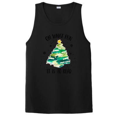 Christmas Library Tree Funny Xmas Librarian And Book Lover Gift PosiCharge Competitor Tank