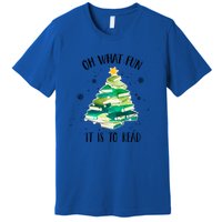 Christmas Library Tree Funny Xmas Librarian And Book Lover Gift Premium T-Shirt