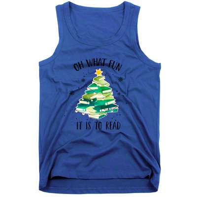 Christmas Library Tree Funny Xmas Librarian And Book Lover Gift Tank Top