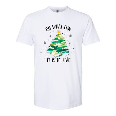 Christmas Library Tree Funny Xmas Librarian And Book Lover Gift Softstyle CVC T-Shirt