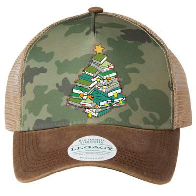 Christmas Library Tree Librarian Book Lover Xmas Legacy Tie Dye Trucker Hat