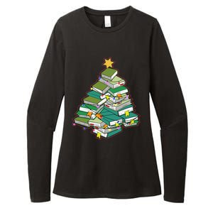 Christmas Library Tree Librarian Book Lover Xmas Womens CVC Long Sleeve Shirt