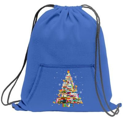 Christmas Library Tree Lights For Librarian And Book Lover Cool Gift Sweatshirt Cinch Pack Bag