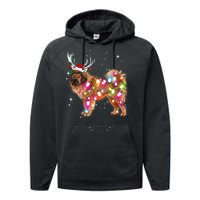 Christmas Lights Tibetan Mastiff Dog Performance Fleece Hoodie