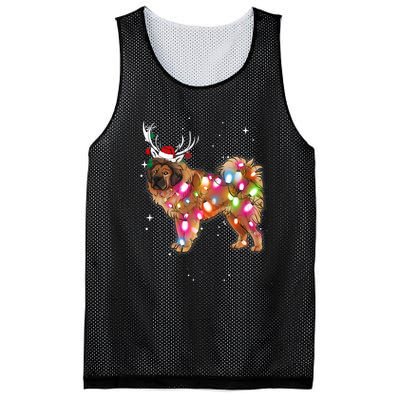 Christmas Lights Tibetan Mastiff Dog Mesh Reversible Basketball Jersey Tank