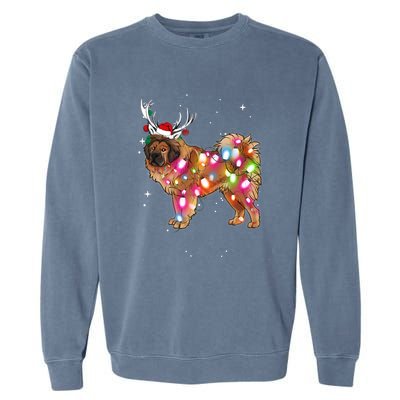 Christmas Lights Tibetan Mastiff Dog Garment-Dyed Sweatshirt