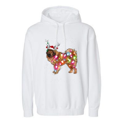 Christmas Lights Tibetan Mastiff Dog Garment-Dyed Fleece Hoodie