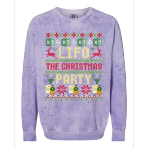 Cpa Lifo The Christmas Party Ugly Accountant Xmas Gift Colorblast Crewneck Sweatshirt