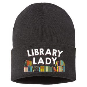 Cool Librarian Themed Art For Women Library Worker Sustainable Knit Beanie