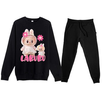 Cute Labubu The Monsters Premium Crewneck Sweatsuit Set