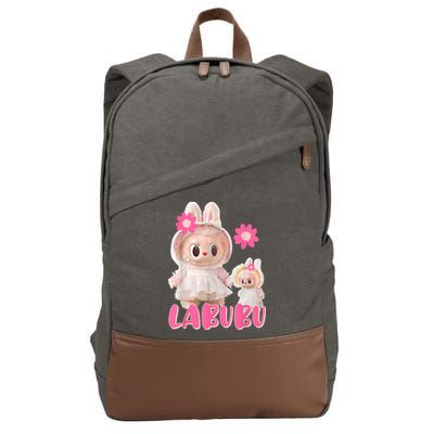 Cute Labubu The Monsters Cotton Canvas Backpack