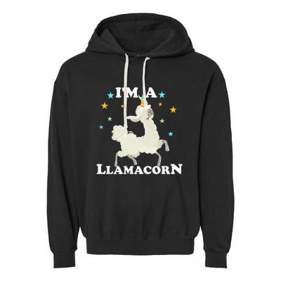 Cute Llama Unicorn - Llamacorn Garment-Dyed Fleece Hoodie