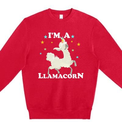 Cute Llama Unicorn - Llamacorn Premium Crewneck Sweatshirt