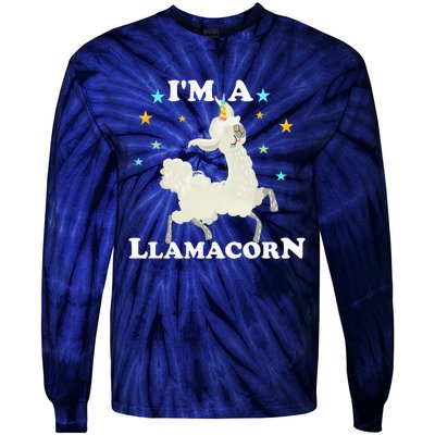 Cute Llama Unicorn - Llamacorn Tie-Dye Long Sleeve Shirt