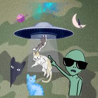 Cat Lovers UFO Space Abduction Of Cats By Aliens Design Legacy Tie Dye Trucker Hat