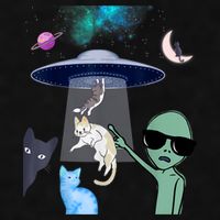 Cat Lovers UFO Space Abduction Of Cats By Aliens Design Ladies PosiCharge Tri-Blend Wicking Tank
