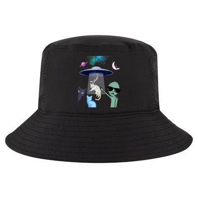 Cat Lovers UFO Space Abduction Of Cats By Aliens Design Cool Comfort Performance Bucket Hat