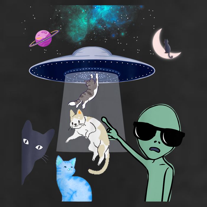 Cat Lovers UFO Space Abduction Of Cats By Aliens Design Cool Comfort Performance Bucket Hat