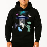 Cat Lovers UFO Space Abduction Of Cats By Aliens Design Hoodie