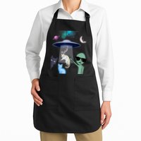 Cat Lovers UFO Space Abduction Of Cats By Aliens Design Apron
