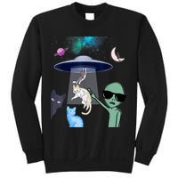 Cat Lovers UFO Space Abduction Of Cats By Aliens Design Sweatshirt