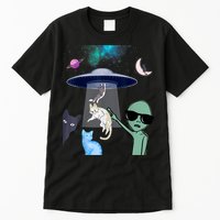 Cat Lovers UFO Space Abduction Of Cats By Aliens Design Tall T-Shirt