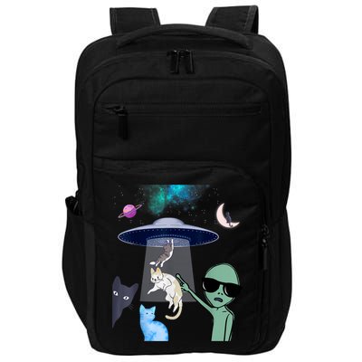Cat Lovers UFO Space Abduction Of Cats By Aliens Design Impact Tech Backpack