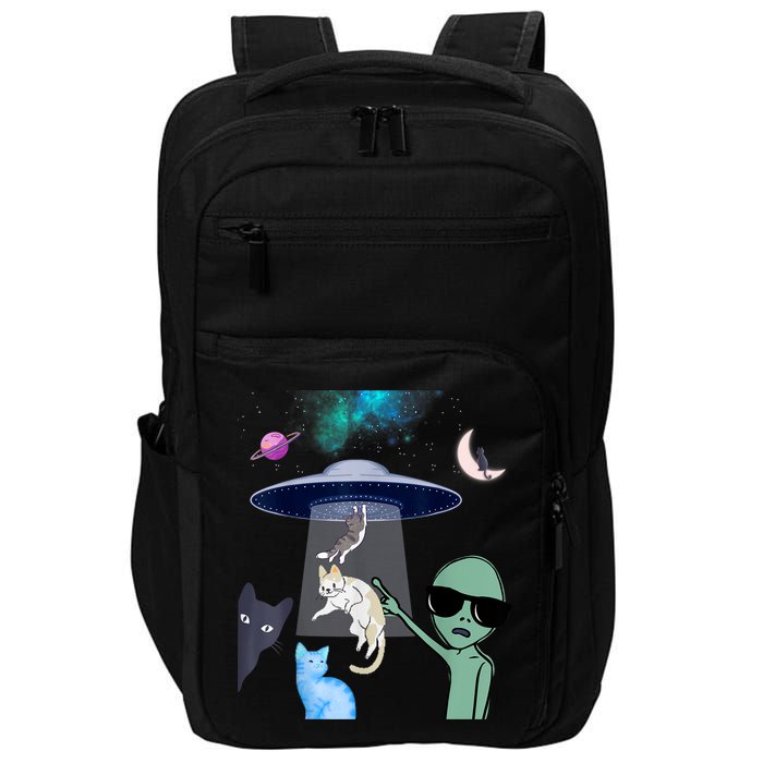 Cat Lovers UFO Space Abduction Of Cats By Aliens Design Impact Tech Backpack
