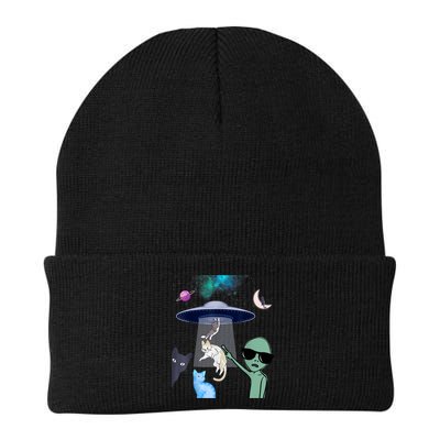 Cat Lovers UFO Space Abduction Of Cats By Aliens Design Beanie