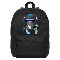 Cat Lovers UFO Space Abduction Of Cats By Aliens Design 16 in Basic Backpack