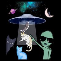 Cat Lovers UFO Space Abduction Of Cats By Aliens Design 16 in Basic Backpack