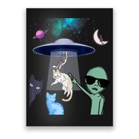 Cat Lovers UFO Space Abduction Of Cats By Aliens Design Poster