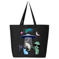 Cat Lovers UFO Space Abduction Of Cats By Aliens Design 25L Jumbo Tote