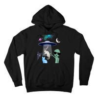 Cat Lovers UFO Space Abduction Of Cats By Aliens Design Tall Hoodie