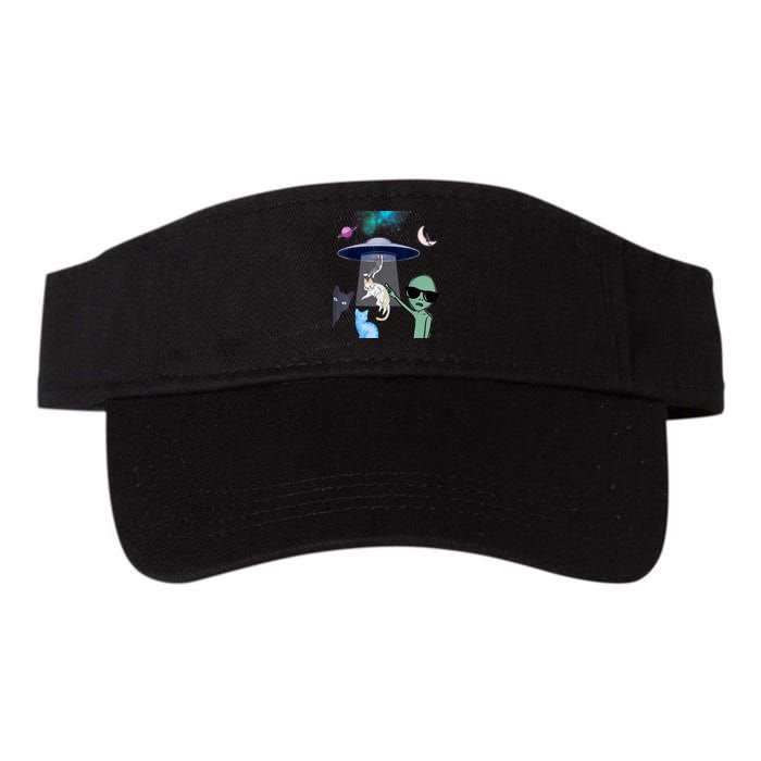 Cat Lovers UFO Space Abduction Of Cats By Aliens Design Visor