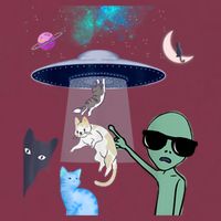 Cat Lovers UFO Space Abduction Of Cats By Aliens Design 16oz Travel Tumbler
