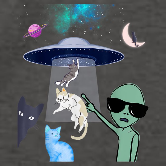Cat Lovers UFO Space Abduction Of Cats By Aliens Design Vector Backpack
