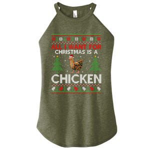 Chicken Lover Ugly All I Want For Christmas Is A Chicken Gift Women’s Perfect Tri Rocker Tank