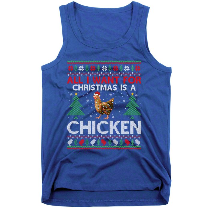 Chicken Lover Ugly All I Want For Christmas Is A Chicken Great Gift Tank Top