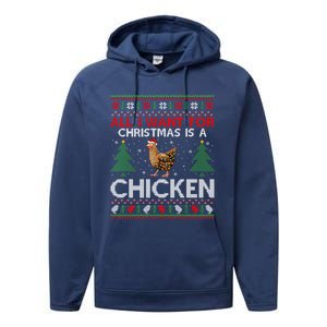 Chicken Lover Ugly All I Want For Christmas Is A Chicken Great Gift Performance Fleece Hoodie