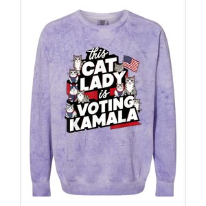 Cat Lady Voting For Kamala Harris 2024 1st Female President Colorblast Crewneck Sweatshirt