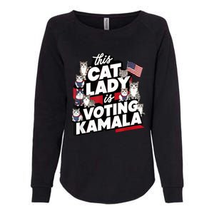 Cat Lady Voting For Kamala Harris 2024 1st Female President Womens California Wash Sweatshirt