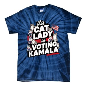 Cat Lady Voting For Kamala Harris 2024 1st Female President Tie-Dye T-Shirt