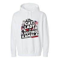 Cat Lady Voting For Kamala Harris 2024 1st Female President Garment-Dyed Fleece Hoodie