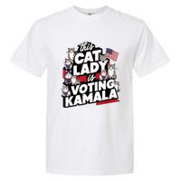 Cat Lady Voting For Kamala Harris 2024 1st Female President Garment-Dyed Heavyweight T-Shirt