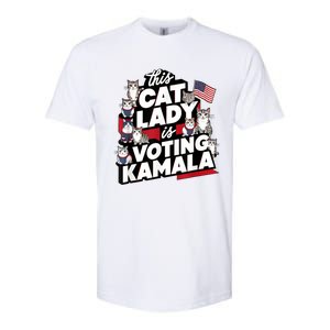 Cat Lady Voting For Kamala Harris 2024 1st Female President Softstyle CVC T-Shirt